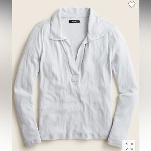 J Crew Ribbed Polo T-shirt Women’s White L